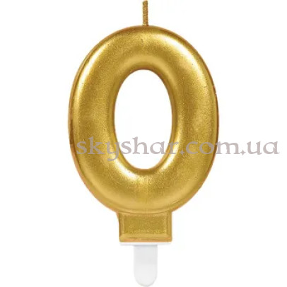 Свічка-цифра "0" Золота – фото 1