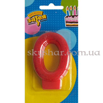 Свеча-цифра "0" Блеск – фото 1