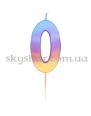 Свічка -цифра "0" Омбре райдужне – фото 2 Свічка -цифра "0" Омбре райдужне – фото 2