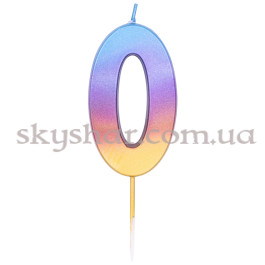Опция Свічка -цифра "0" Омбре райдужне – фото 1