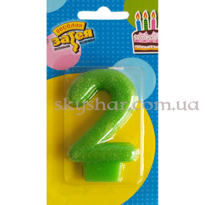 Свеча-цифра "2" Блеск – фото 1 Свеча-цифра "2" Блеск – фото 1