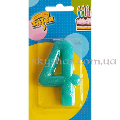 Свічка-цифра "4" Блиск – фото 1