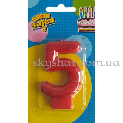 Свеча-цифра "5" Блеск – фото 1