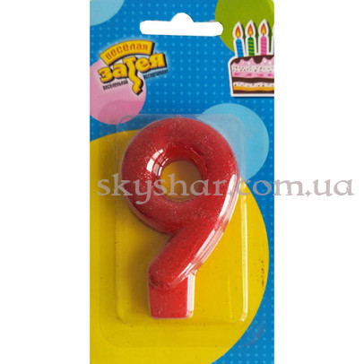 Свічка-цифра "9" Блиск – фото 1