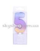 Свеча -цифра "5" Омбре радужное – фото 3