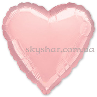 Фольгированный шар "Сердце розовое металлик" 46 см – фото 1