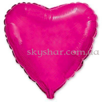 Фольгована кулька "Серце фуксія" 46 см – фото 1