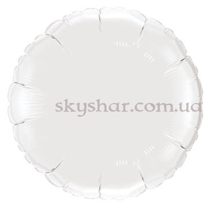 Фольгированный шар "Круг белый" 46 см – фото 1