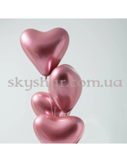 Опция Гелиевые шары "Сердечки Хром" Розовые (30 см) – фото 1 Опция Гелиевые шары "Сердечки Хром" Розовые (30 см) – фото 1