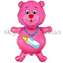 Опция Фольгована кулька "Ведмедик з пляшечкою рожевий" – фото 11