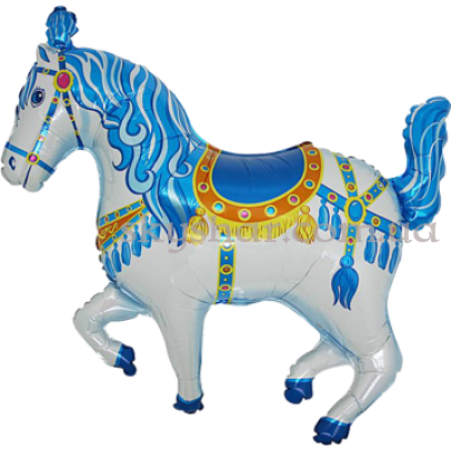 Фольгована кулька "Циркова конячка блакитна" – фото 1 Фольгована кулька "Циркова конячка блакитна" – фото 1
