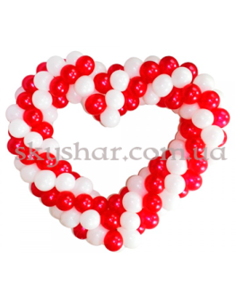 Опция Серце з кульок із плетінням червоне – фото 1