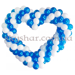 Опция Серце з кульок з плетінням синє – фото 3