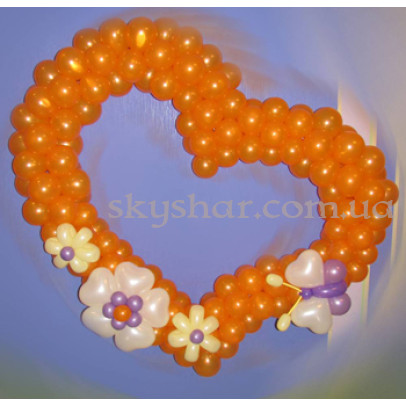 Сердце из шаров c украшением 1 – фото 1