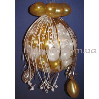 Шар-сюрприз на 40 шаров (золото) – фото 1