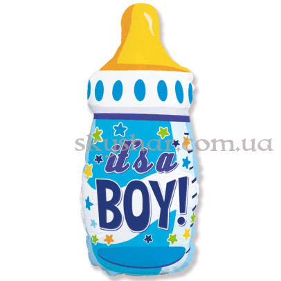 Фольгована кулька пляшечка "Це хлопчик" – фото 1 Фольгована кулька пляшечка "Це хлопчик" – фото 1