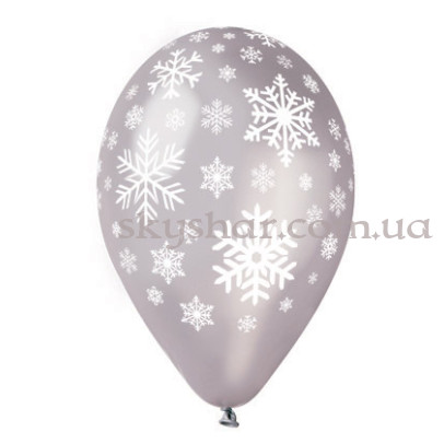 Шар с гелием "Снежинки серебро" – фото 1