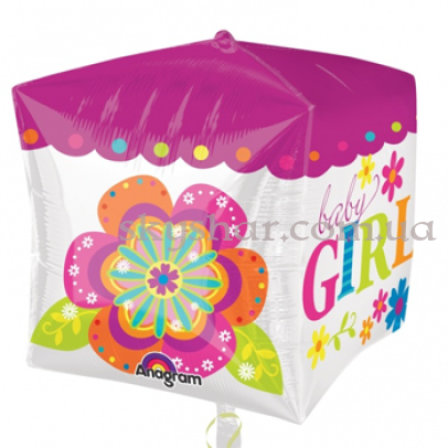 Фольгована кулька куб  "Baby Girl" – фото 1