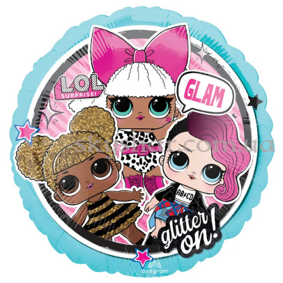 Фольгированный шар "Куклы ЛОЛ голубой" – фото 1