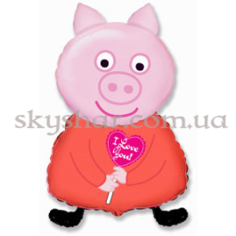 Опция Фольгированный шар "Поросенок с сердечком" – фото 4