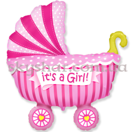 Опция Фольгована кулька "Коляска рожева" – фото 17