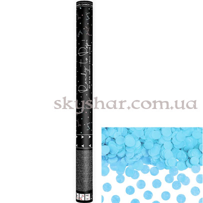 Хлопушка гендерная "Мальчик или Девочка" 60 см с голубым конфетти – фото 1