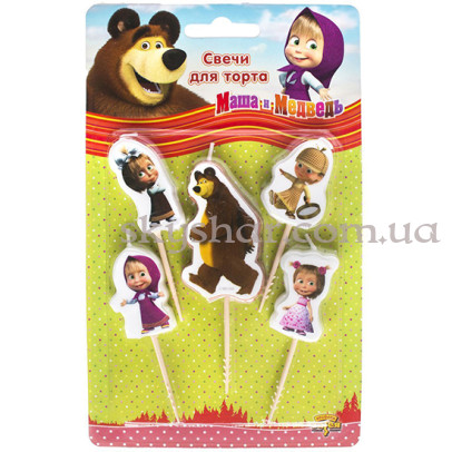 Свічки для торта "Маша та Ведмідь" 5 шт. – фото 1