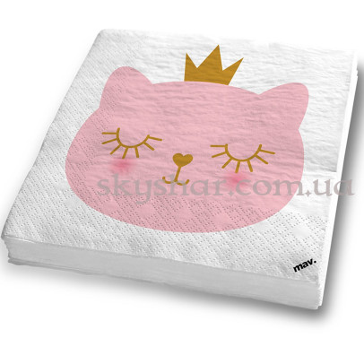 Серветки "Кішечка-принцеса" 33 см 20 шт. – фото 1