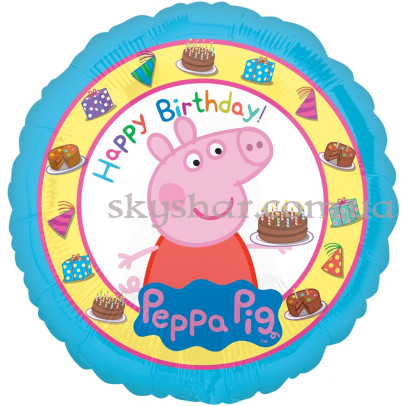 Фольгированный шар круг "Свинка Пеппа" – фото 1