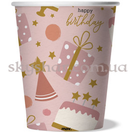 Стакани "Happy Birthday Подарунки з тортом" 250 мл 8 шт. – фото 3