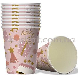 Опция Стакани "Happy Birthday Подарунки з тортом" 250 мл 8 шт. – фото 2