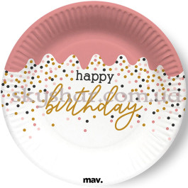 Опция Тарілки "Happy Birthday Горошок" 18 см 8 шт. – фото 3