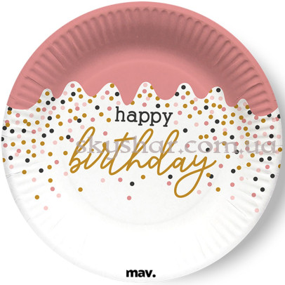 Тарілки "Happy Birthday Горошок" 18 см 8 шт. – фото 1