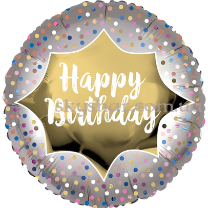 Фольгирована кулька "Happy B-Day Конфетті Сатин" – фото 1