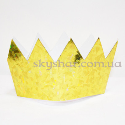 Корона голографічна  золота 6 шт. – фото 1