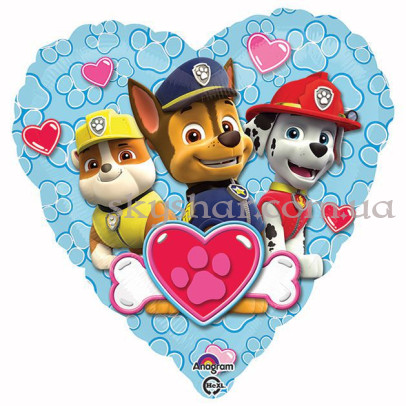 Фольгована кулька "Щенячий патруль з любов`ю" – фото 1 Фольгована кулька "Щенячий патруль з любов`ю" – фото 1