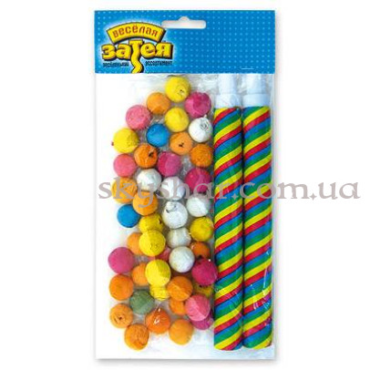 Трубочка з паперовими кульками 2шт. – фото 1