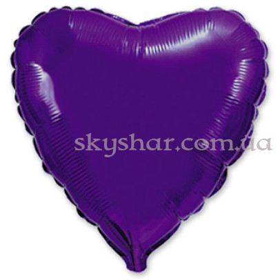 Фольгована кулька "Серце фіолетове" 46 см – фото 1