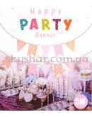 Гирлянда бумажная "Флажки розовая симфония" 5 м – фото 3