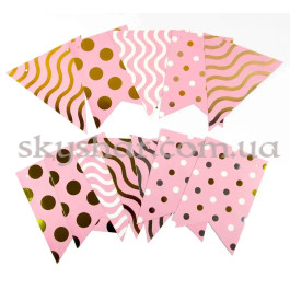 Опция Гірлянда паперова "Прапорці рожева симфонія" 5 м – фото 2