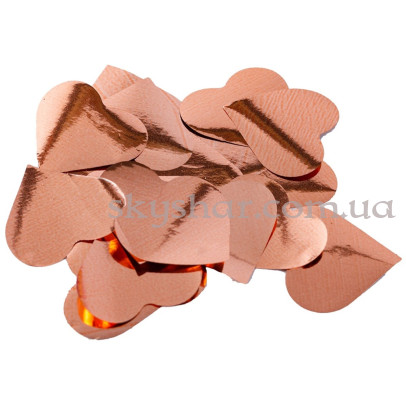 Хлопушка Сердца розовое золото фольгированные 30 см – фото 1