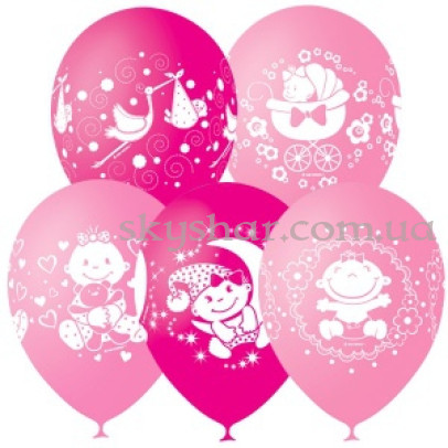 Гелиевые шары "Малышка Ассорти розовое" (30 см) – фото 1