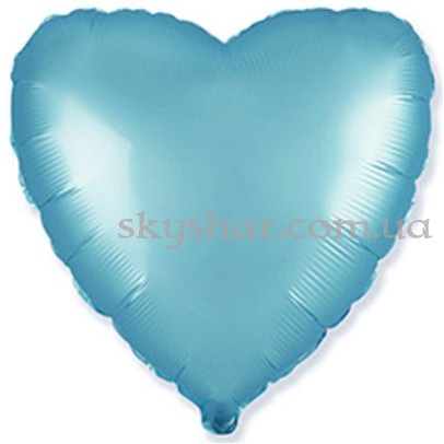 Фольгированный шар "Сердце голубое матовое" 46 см – фото 1