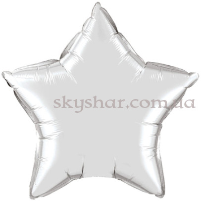 Фольгована кулька "Велика зірка срібна 80 см" – фото 1