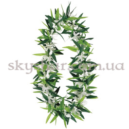 Опция Гавайське намисто "Листя зелене з квітами" 101 см – фото 6