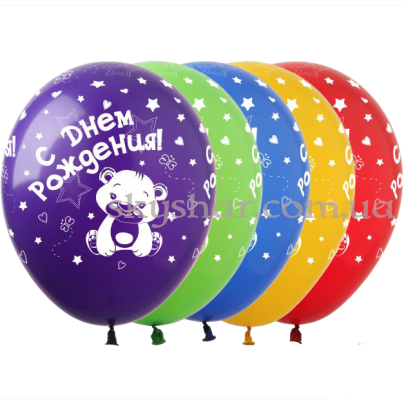 Гелиевые шары "Мишка   с ДР!" (30 см)  – фото 1