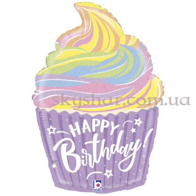 Фольгована кулька "Кекс сяючий" – фото 1 Фольгована кулька "Кекс сяючий" – фото 1