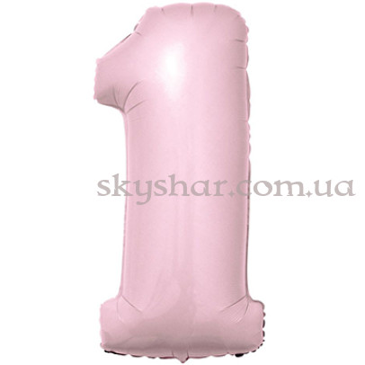 Фольгована цифра «1» Рожева пастель – фото 1 Фольгована цифра «1» Рожева пастель – фото 1