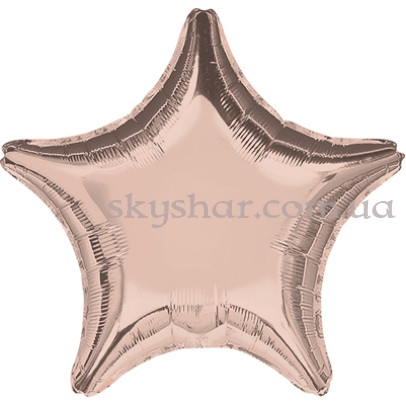 Фольгована кулька "Зірка рожеве золото" 46 см – фото 1