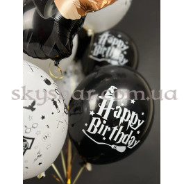 Гелієві кульки "Гаррі Поттер Happy Birthday на чорному" (30 см) – фото 13